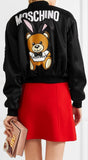 Embroidered Satin Bomber Jacket