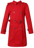 Check-Lined Trench Coat - Apricot or Red - DESIGNER INSPIRED FASHIONS