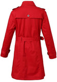Check-Lined Trench Coat - Apricot or Red - DESIGNER INSPIRED FASHIONS