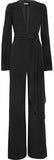 Black Stretchy Low-Cut Jumpsuit - DESIGNER INSPIRED FASHIONS