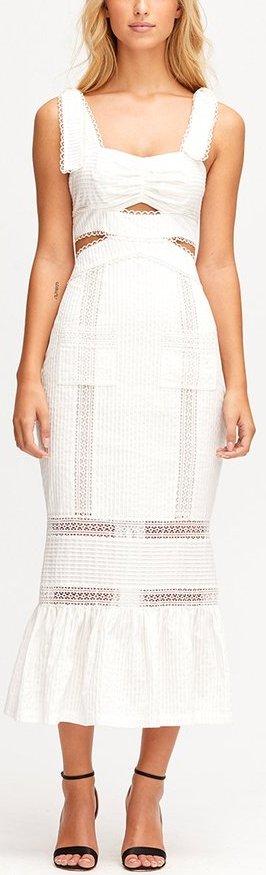 'A Foreign Affair' Midi Dress, White | DESIGNER INSPIRED FASHIONS