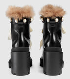 Leather Ankle Boot with Wool