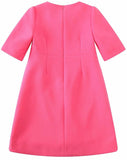 Floral-Appliques Dress, Pink