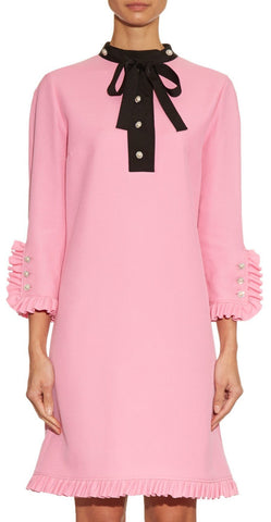Pink Ruffle Rhinestone Dress - DESIGNER INSPIRED FASHIONS