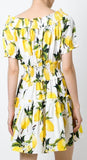 Lemon Print Off-Shoulder Mini Dress - DESIGNER INSPIRED FASHIONS