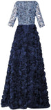 Rose-Applique Sequin Evening Gown - DESIGNER INSPIRED FASHIONS