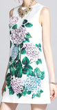 Hydrangea Appliques Jacquard Shift Dress - DESIGNER INSPIRED FASHIONS