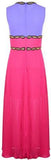 Bow-Embroidered Color Contrast Dress