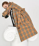 Vintage Check Cotton Trench Coat