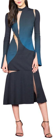 Patchwork Split-Sleeve Dress