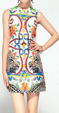 Majolica & Cheetah Print Dress