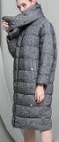Textured Embellished Down Coat in Grey or Cream - DESIGNER INSPIRED FASHIONS