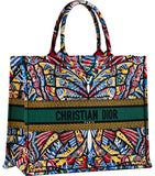 Embroidered Canvas Book Butterlfy Tote Bag