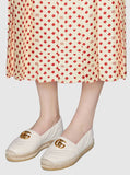Leather Espadrille with Double G - White, Dusty Pink/Nude, Black | DESIGNER INSPIRED FASHIONS