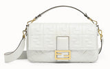 Baguette Large Leather Bag - Pink, White, Black