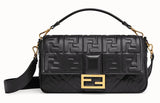 Baguette Large Leather Bag - Pink, White, Black