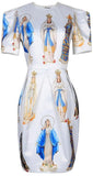 Virgin Mary Printed Mini Dress