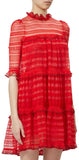 Ruffled Knit Dress Red or Black - DESIGNER INSPIRED FASHIONS