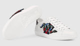 Ace Embroidered Low-Top Snake-Embellished Sneakers - DESIGNER INSPIRED FASHIONS