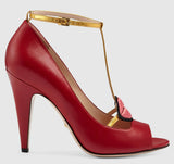 Leather Lip Pumps-Red - DESIGNER INSPIRED FASHIONS