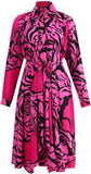 Long Tiger-Printed Chiffon Dress