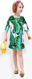 Banana Leaf Print Long Sleeve Dress - DESIGNER INSPIRED FASHIONS