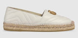 Leather Espadrille with Double G - White, Dusty Pink/Nude, Black | DESIGNER INSPIRED FASHIONS