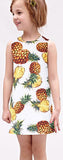 Pineapple Print Dress, White - DESIGNER INSPIRED FASHIONS