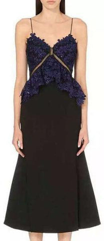 Blue Lace Peplum Top Dress - DESIGNER INSPIRED FASHIONS