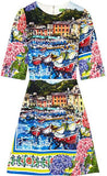 'Portofino' Printed Brocade Mini Dress - DESIGNER INSPIRED FASHIONS