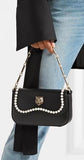 Broadway Mini Embellished Leather Shoulder Bag - Red or Black