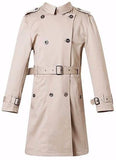 Check-Lined Trench Coat - Apricot or Red - DESIGNER INSPIRED FASHIONS
