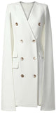 Double-Breasted Cape Blazer-Dress