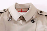 Check-Lined Trench Coat - Apricot or Red - DESIGNER INSPIRED FASHIONS