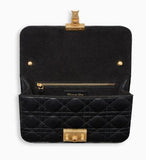 Small Dioraddict Flap Bag in Black Cannage Leather