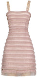 Jewel-Embellished Mesh Ruffled Dress