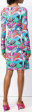 Round-Neck Printed Shift Dress