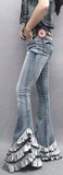 Ruffle-Hem Stretch Jeans - DESIGNER INSPIRED FASHIONS