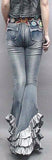 Ruffle-Hem Stretch Jeans - DESIGNER INSPIRED FASHIONS