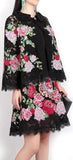 Black Floral Lace Capelet & Mini Skirt - DESIGNER INSPIRED FASHIONS