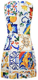 Tile Print Mini Dress