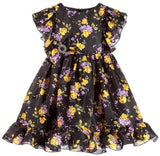 Black Floral Print Dress - DESIGNER INSPIRED FASHIONS