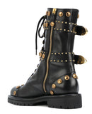 Black Studded Leather Boots