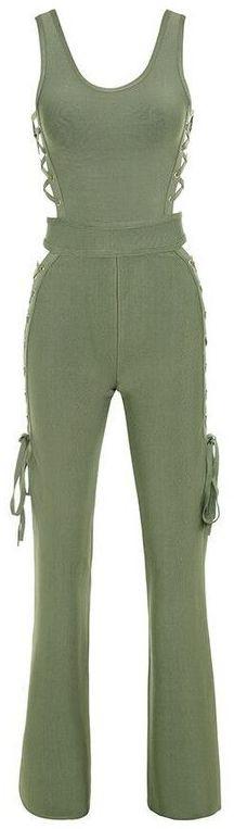 Lace-up Jumpsuit - DESIGNER INSPIRED FASHIONS