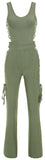 Lace-up Jumpsuit - DESIGNER INSPIRED FASHIONS