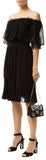 Black Off-the-Shoulder Knitted Lace Dress - DESIGNER INSPIRED FASHIONS