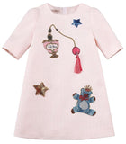 Embroidered Embellished Dress, Light Pink - DESIGNER INSPIRED FASHIONS