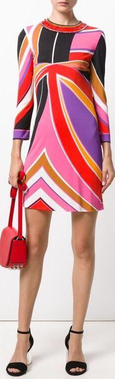 Abstract Print Silk Mini Dress