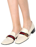 GG Leather Loafers, White - DESIGNER INSPIRED FASHIONS