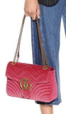GG Marmont Medium Velvet Crossbody Bag - Black, Pink or Blue